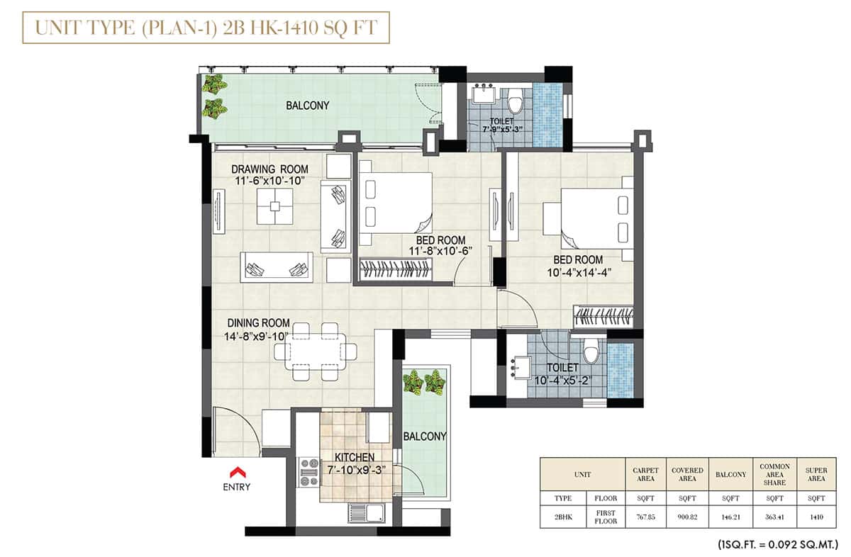 BPTP Terra - Floor Plan 1
