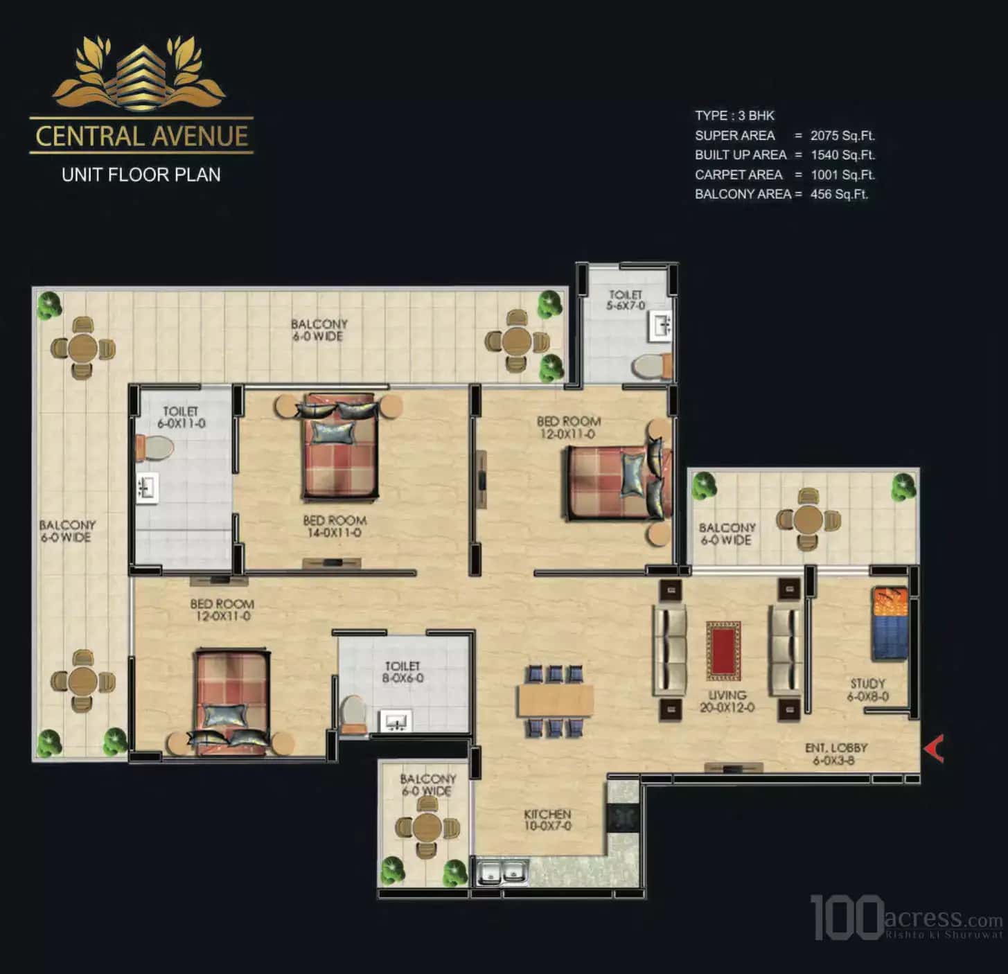 Central Avenue - Floor Plan 1