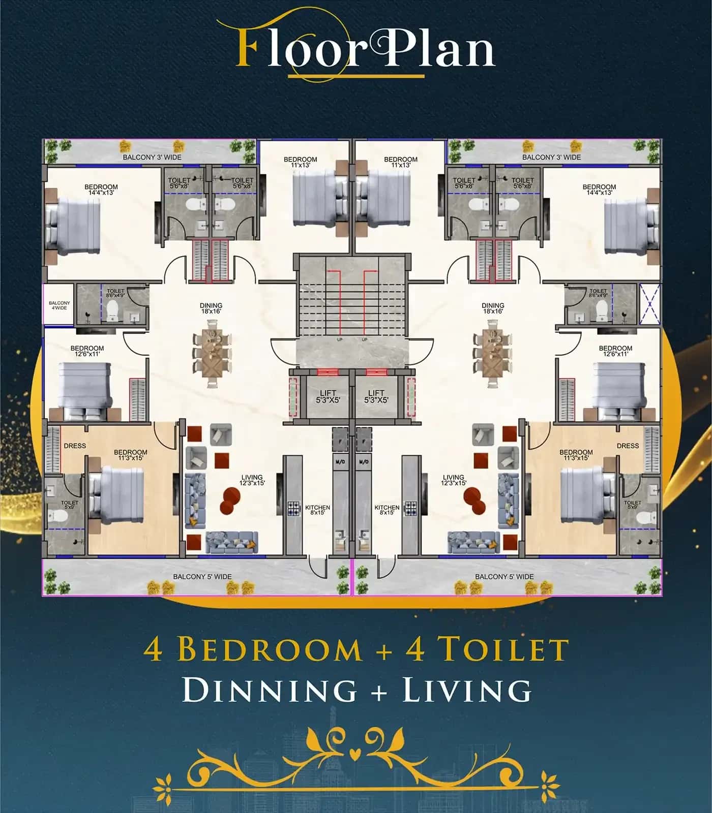 NM Shining Floors BPTP Fortuna - Floor Plan 1