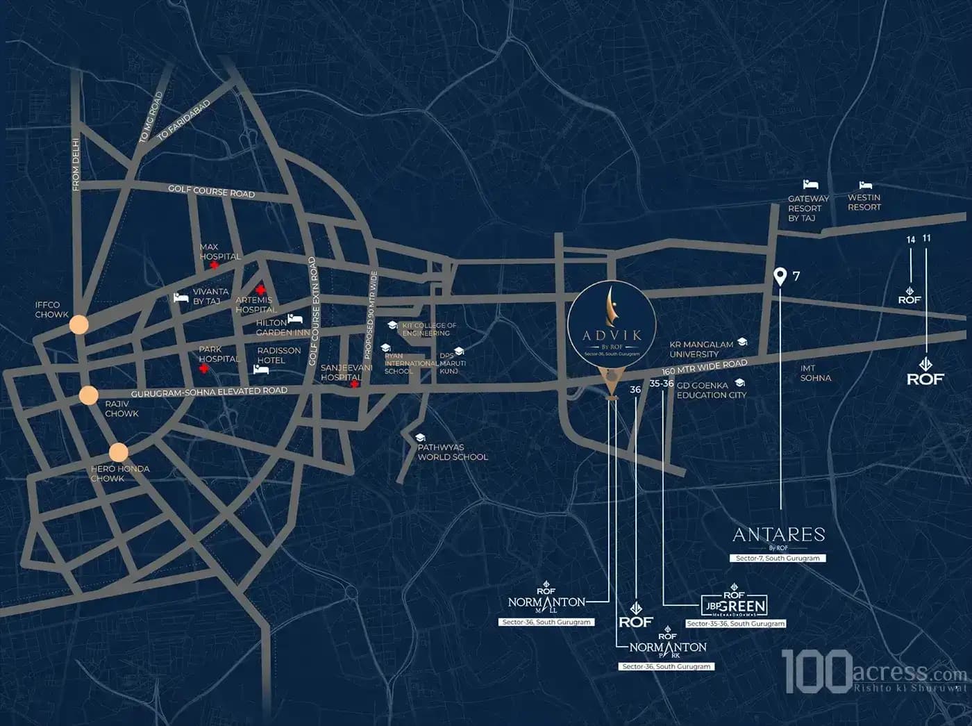 Advik By ROF Location Map