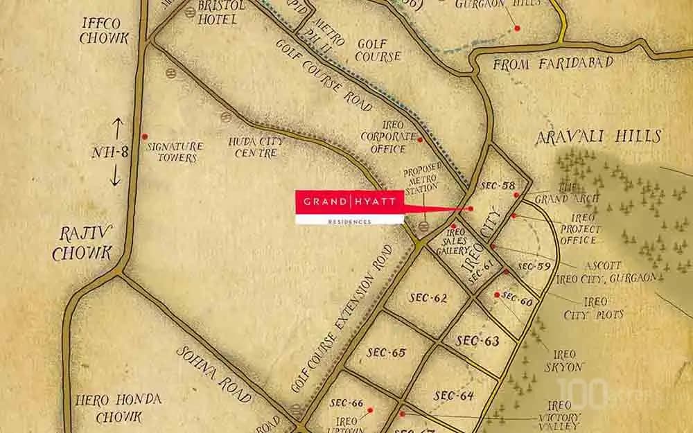 IREO GrandHyatt Residences Location Map
