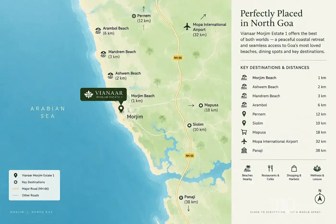 Vianaar Morjim Estate 1 Location Map