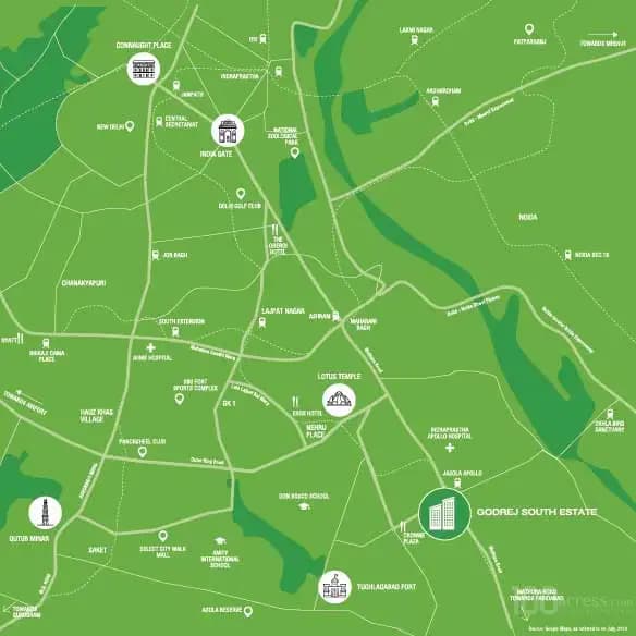 Godrej South Estate Location Map
