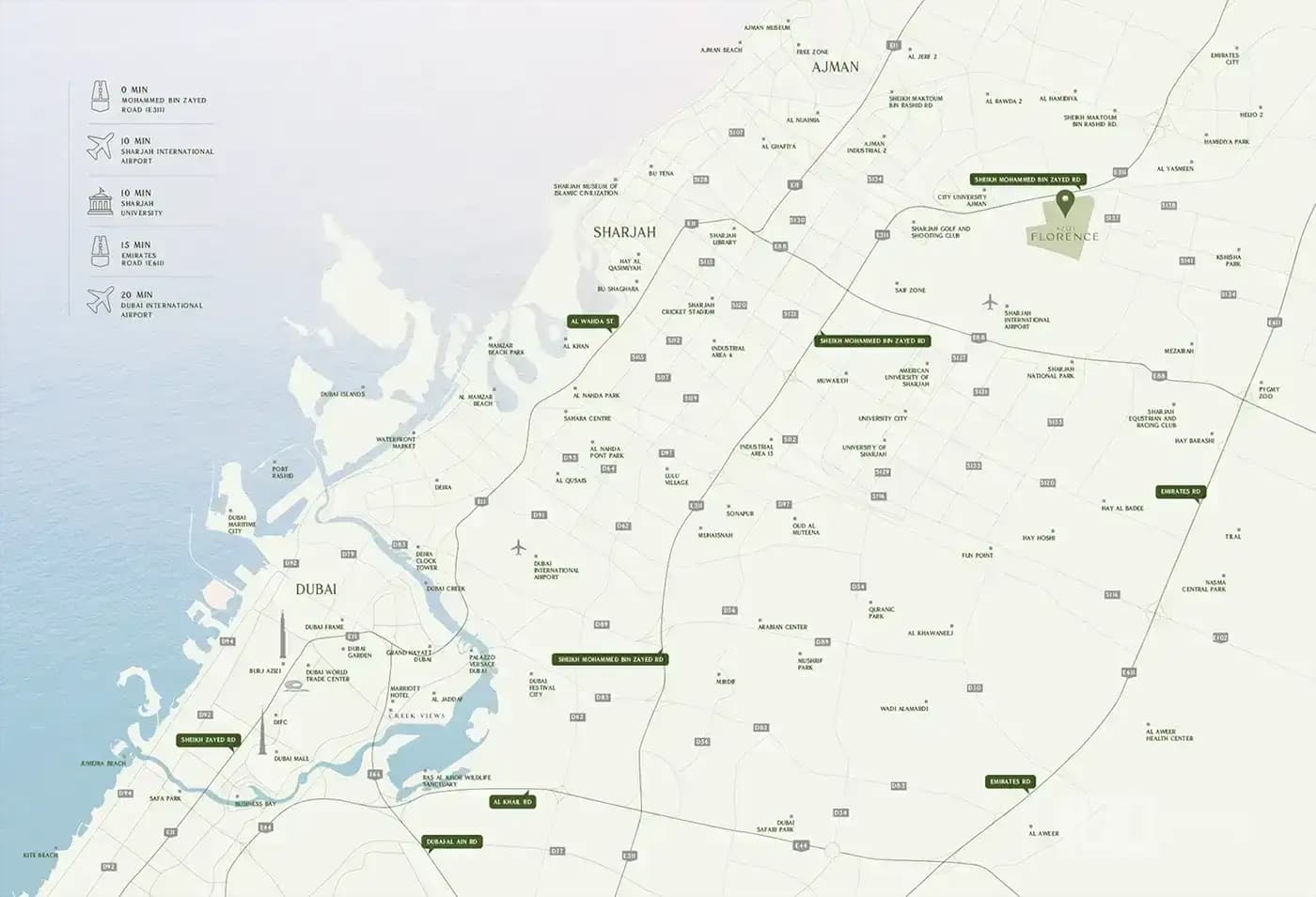Azizi Florence Location Map