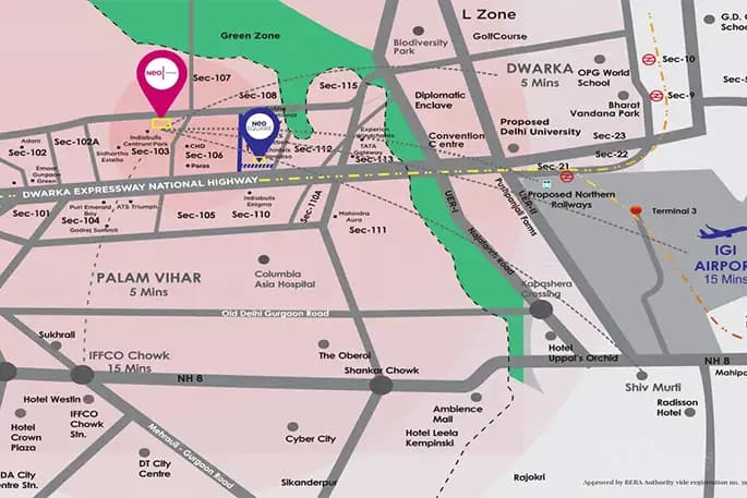 NEO Centra Location Map