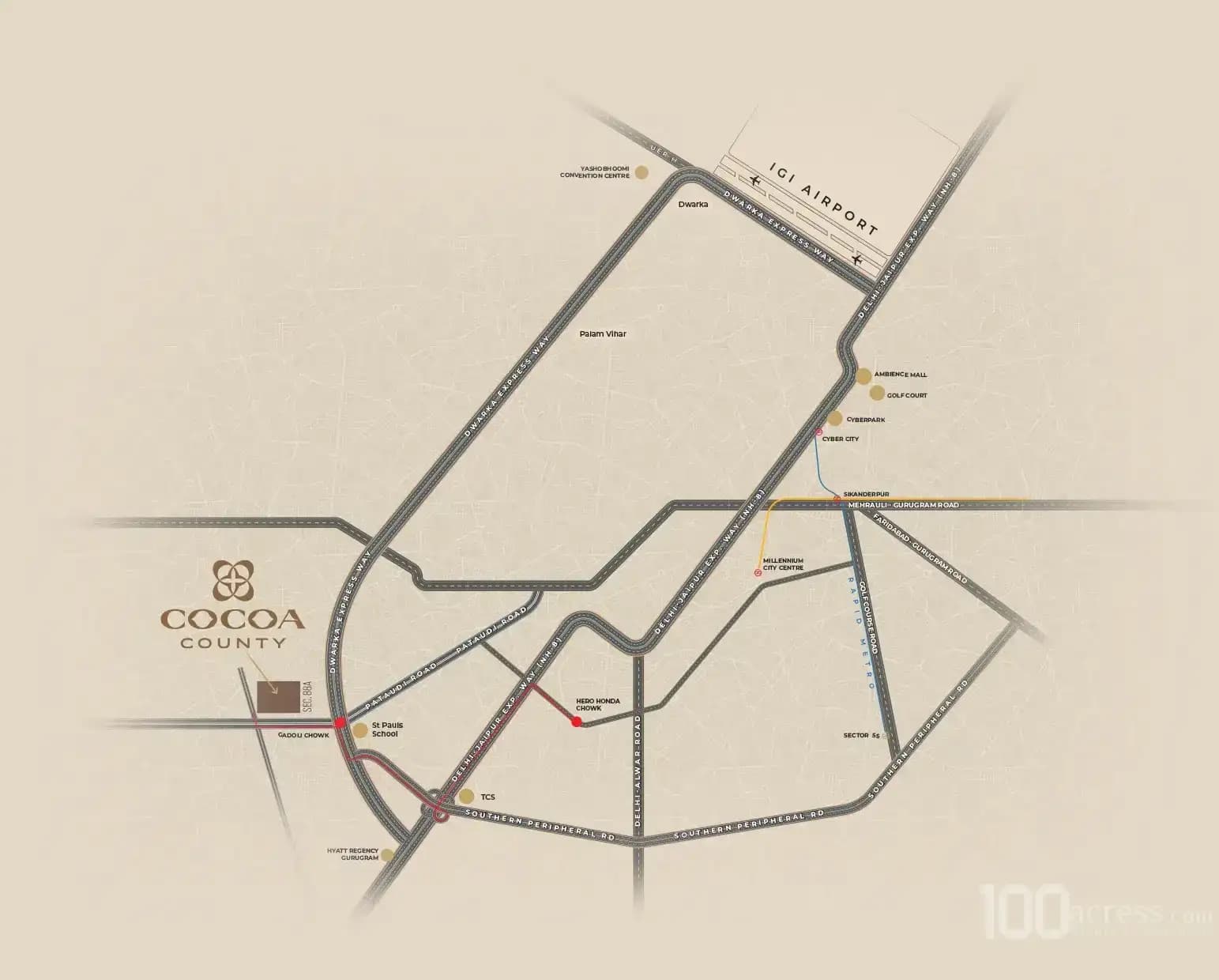 Cocoa County Location Map