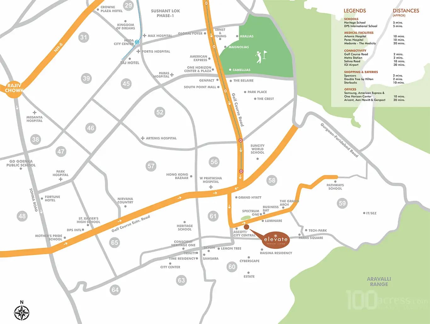 Conscient Hines Elevate Location Map