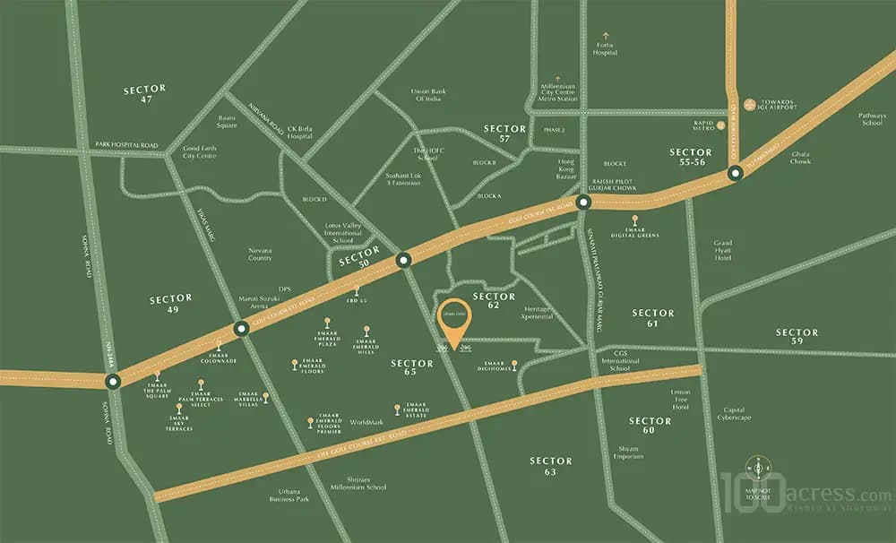 Emaar Urban Oasis Location Map