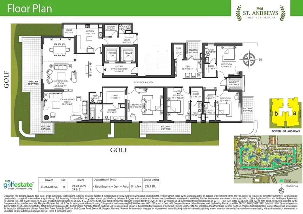 M3M St Andrews - Floor Plan 1